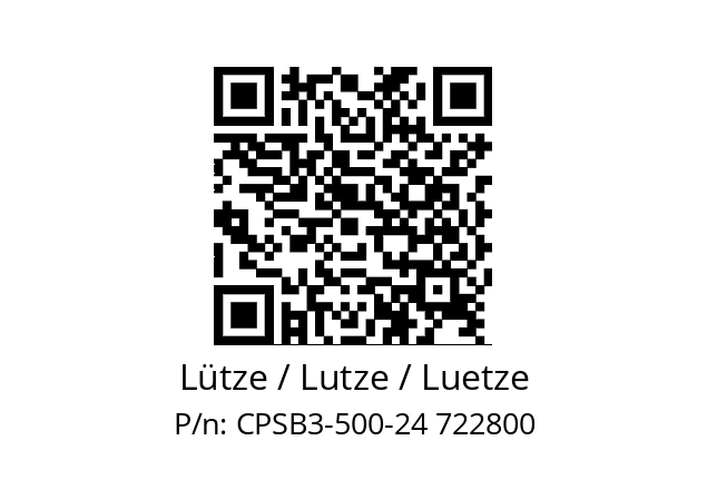   Lütze / Lutze / Luetze CPSB3-500-24 722800