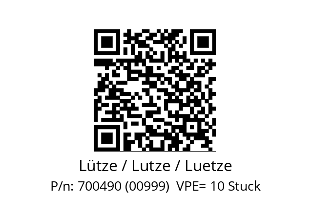   Lütze / Lutze / Luetze 700490 (00999)  VPE= 10 Stuck