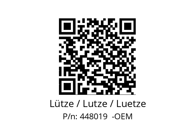   Lütze / Lutze / Luetze 448019  -OEM