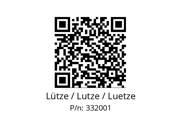   Lütze / Lutze / Luetze 332001