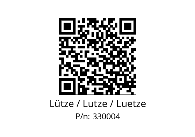   Lütze / Lutze / Luetze 330004