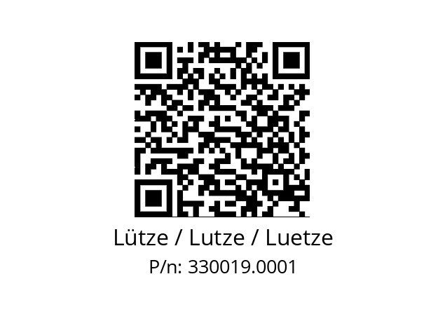   Lütze / Lutze / Luetze 330019.0001