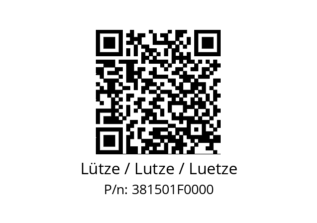   Lütze / Lutze / Luetze 381501F0000