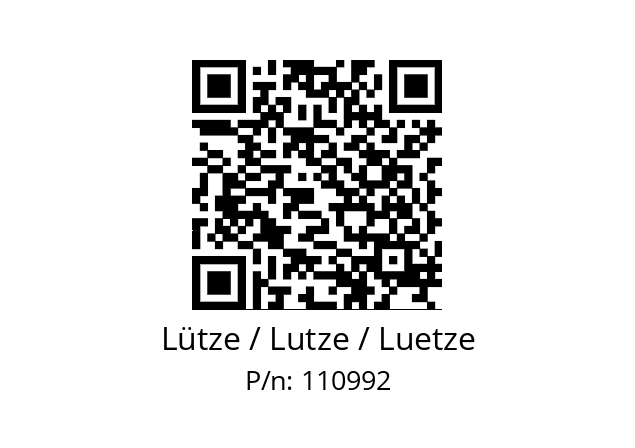   Lütze / Lutze / Luetze 110992