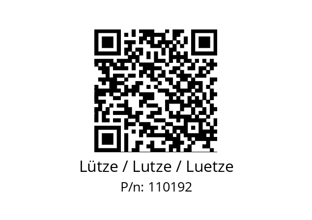   Lütze / Lutze / Luetze 110192