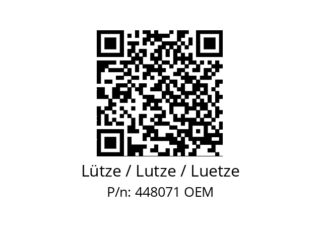   Lütze / Lutze / Luetze 448071 OEM