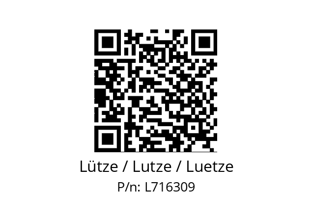   Lütze / Lutze / Luetze L716309