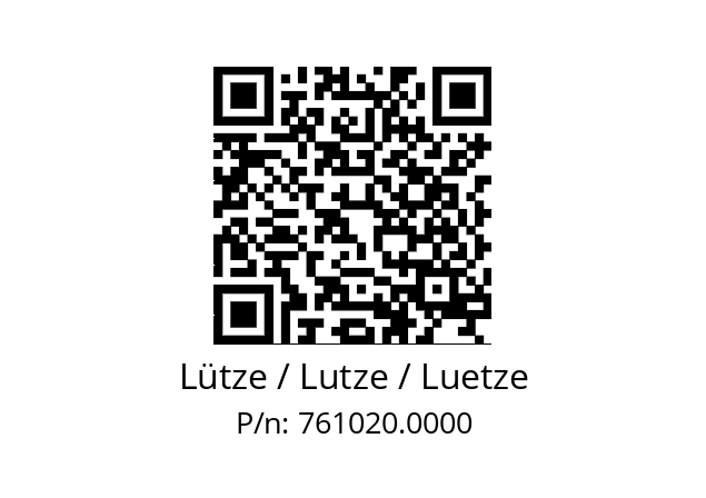   Lütze / Lutze / Luetze 761020.0000