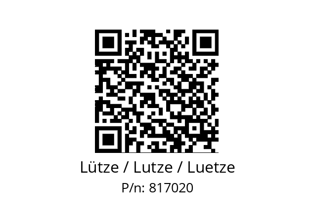   Lütze / Lutze / Luetze 817020