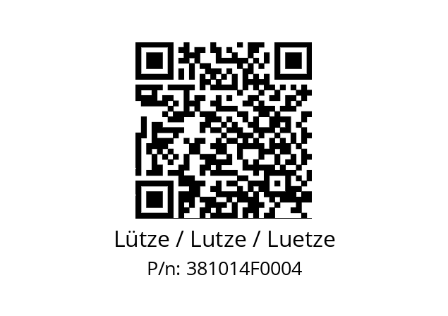   Lütze / Lutze / Luetze 381014F0004