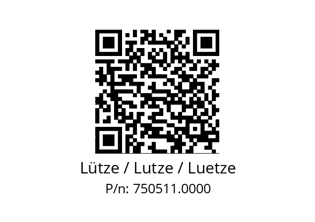   Lütze / Lutze / Luetze 750511.0000