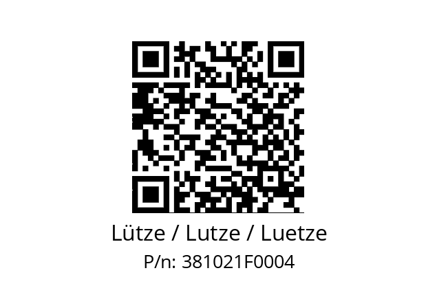   Lütze / Lutze / Luetze 381021F0004