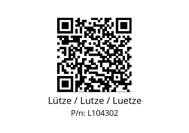   Lütze / Lutze / Luetze L104302