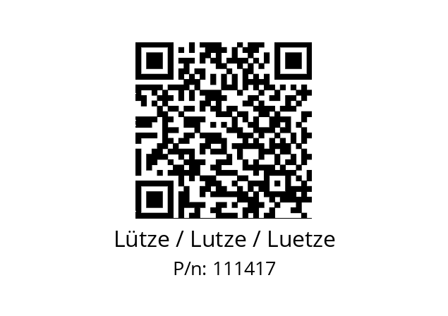   Lütze / Lutze / Luetze 111417