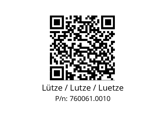   Lütze / Lutze / Luetze 760061.0010