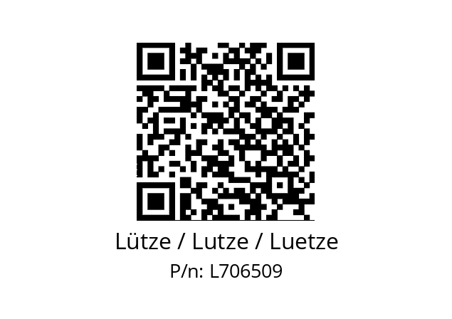   Lütze / Lutze / Luetze L706509