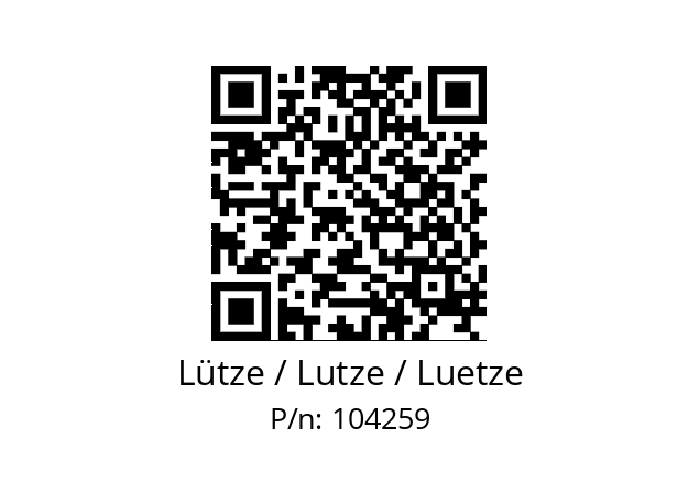   Lütze / Lutze / Luetze 104259