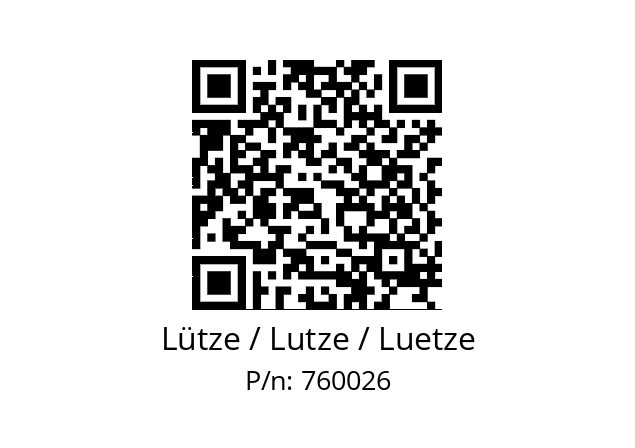   Lütze / Lutze / Luetze 760026