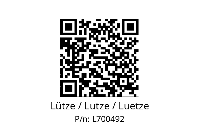   Lütze / Lutze / Luetze L700492