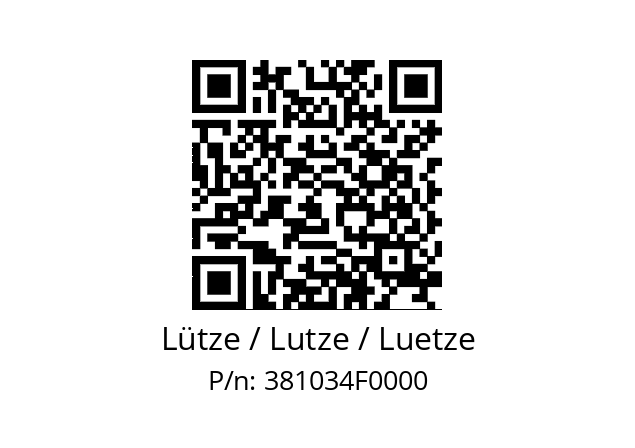   Lütze / Lutze / Luetze 381034F0000