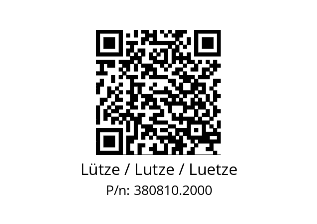   Lütze / Lutze / Luetze 380810.2000