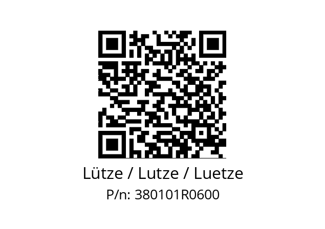   Lütze / Lutze / Luetze 380101R0600