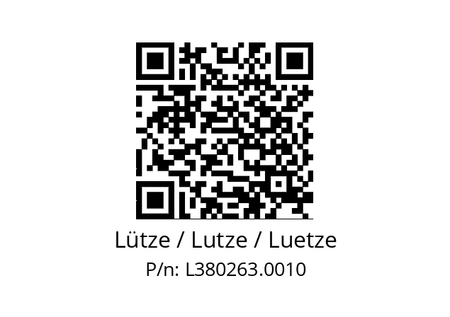   Lütze / Lutze / Luetze L380263.0010