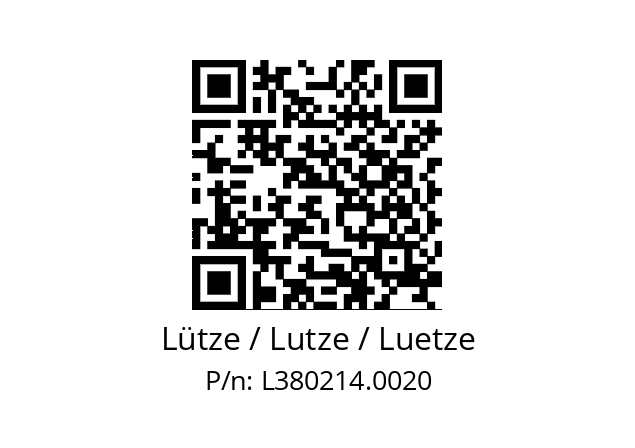   Lütze / Lutze / Luetze L380214.0020