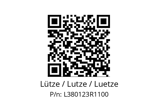   Lütze / Lutze / Luetze L380123R1100