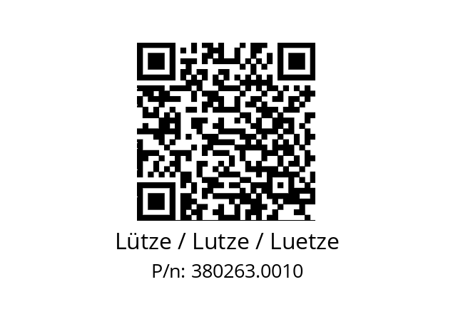   Lütze / Lutze / Luetze 380263.0010