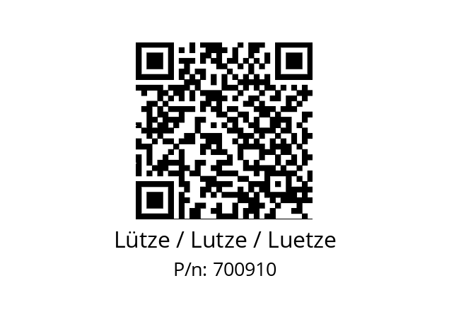   Lütze / Lutze / Luetze 700910