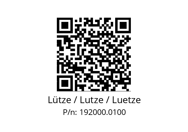   Lütze / Lutze / Luetze 192000.0100