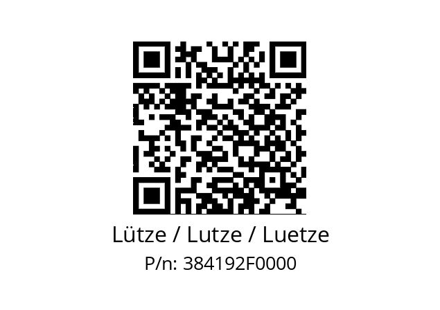   Lütze / Lutze / Luetze 384192F0000