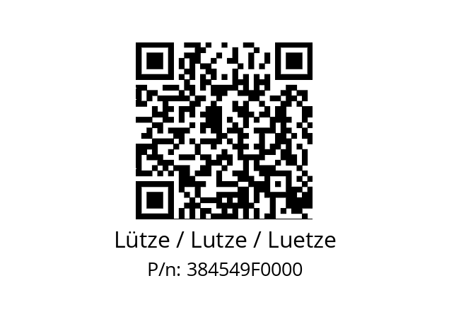   Lütze / Lutze / Luetze 384549F0000