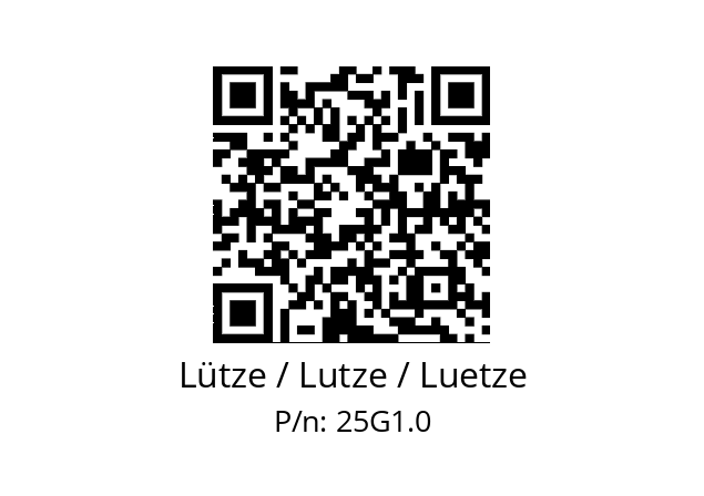   Lütze / Lutze / Luetze 25G1.0