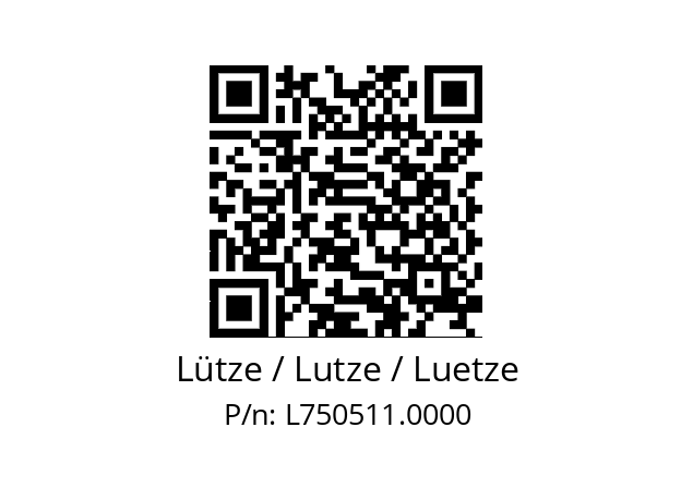   Lütze / Lutze / Luetze L750511.0000