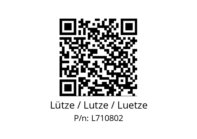   Lütze / Lutze / Luetze L710802