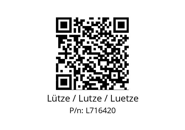   Lütze / Lutze / Luetze L716420