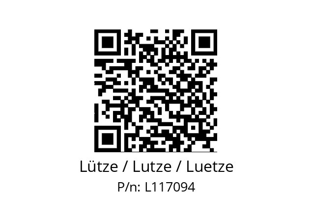   Lütze / Lutze / Luetze L117094