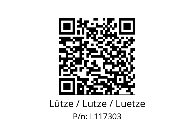   Lütze / Lutze / Luetze L117303