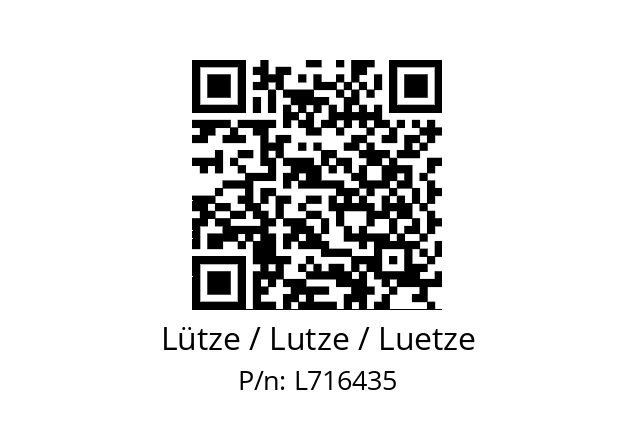   Lütze / Lutze / Luetze L716435