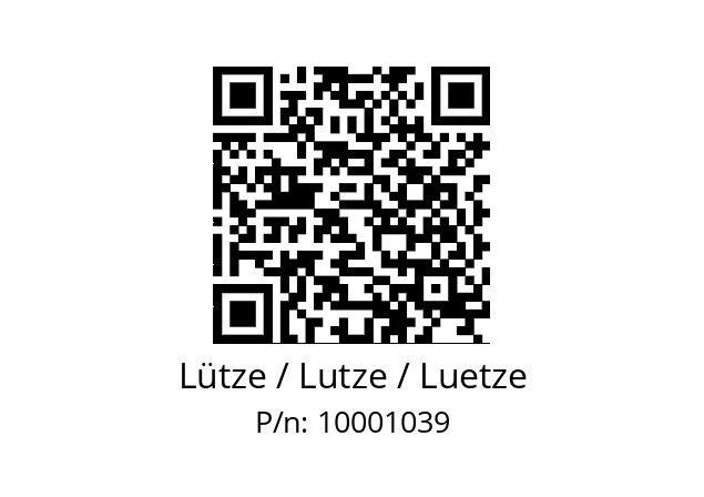   Lütze / Lutze / Luetze 10001039