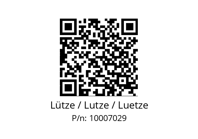   Lütze / Lutze / Luetze 10007029