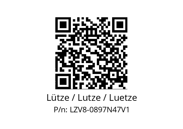   Lütze / Lutze / Luetze LZV8-0897N47V1