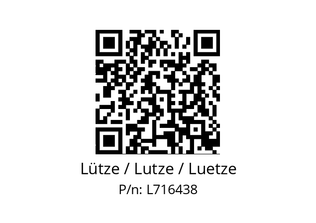   Lütze / Lutze / Luetze L716438