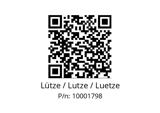   Lütze / Lutze / Luetze 10001798