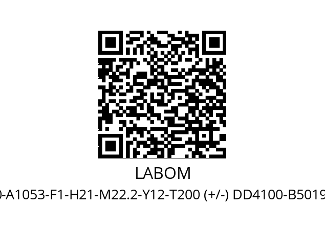   LABOM CI4330-A1053-F1-H21-M22.2-Y12-T200 (+/-) DD4100-B50197L-L23-T63