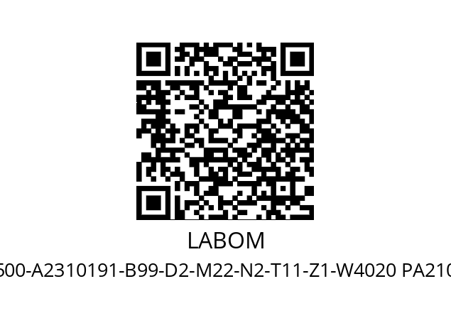   LABOM GA2500-A2310191-B99-D2-M22-N2-T11-Z1-W4020 PA2100-F12-H1