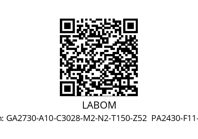   LABOM GA2730-A10-C3028-M2-N2-T150-Z52  PA2430-F11-H1