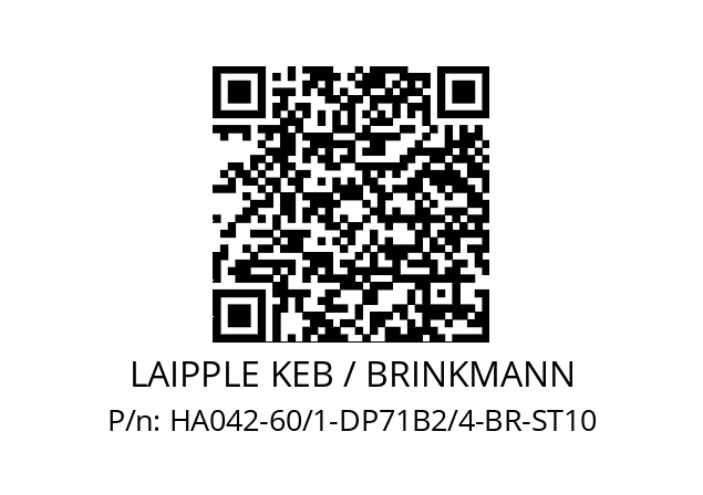   LAIPPLE KEB / BRINKMANN HA042-60/1-DP71B2/4-BR-ST10